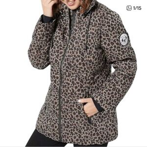 Arctic Expedition High Performance Hybradown Down‎ Filled Leopard Print Coat
